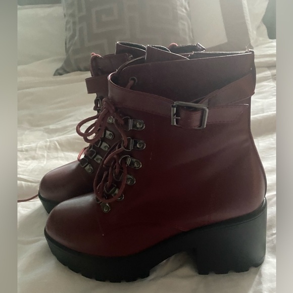 Red Leather Heel Booties - Picture 4 of 4